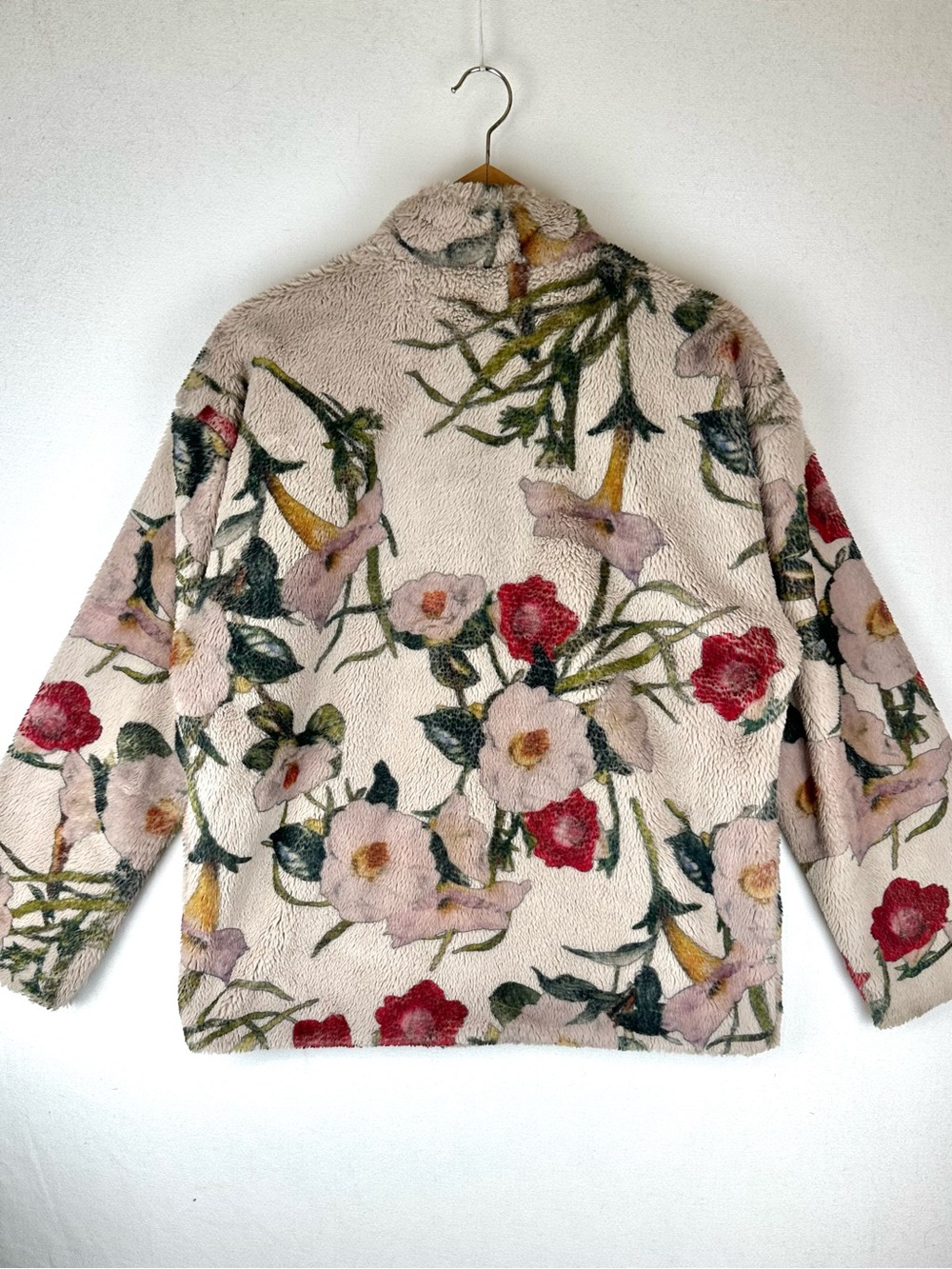 Hutch Anthropologie Florita Faux Fur Floral Zip Up Coat - Picture 4 of 12